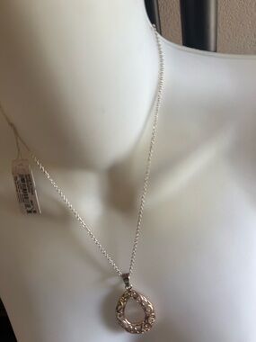 Silver Tear Drop Pendant Necklace - Silver